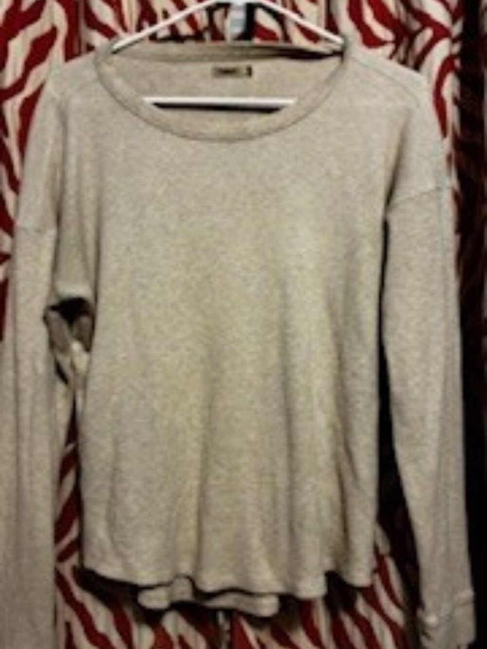 Faherty Long Sleeve Crew Neck Waffle Henley in Ivory, 100% cotton, Size Medium